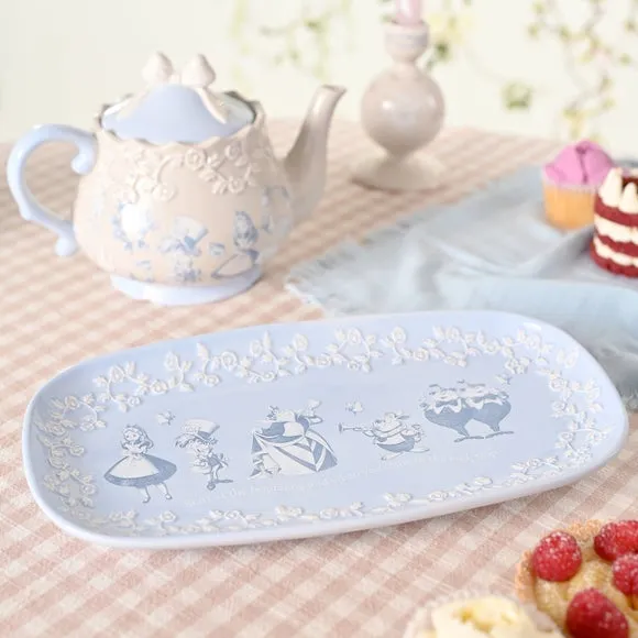 Round Serving Tray - Blue, Ceramic image