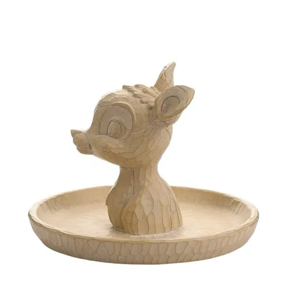 Round Trinket Dish Carved Design - Brown