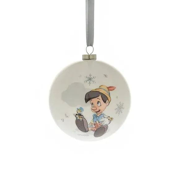 Set of 12 Christmas Baubles - White, Plastic
