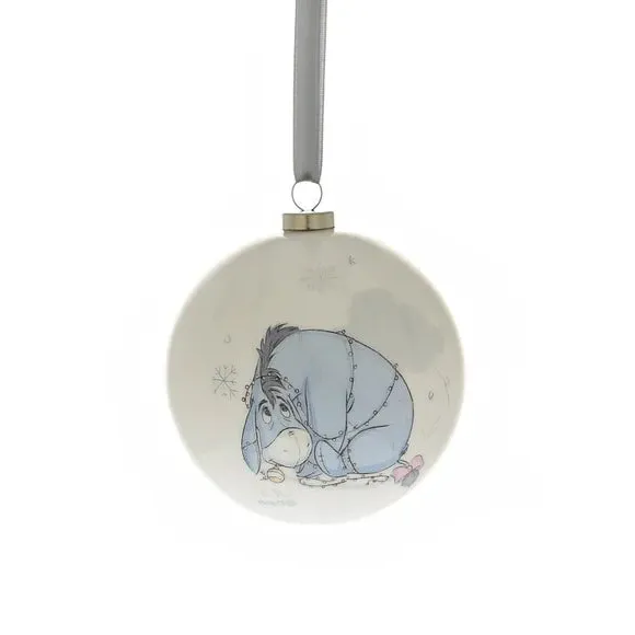 Set of 12 Christmas Baubles - White, Plastic