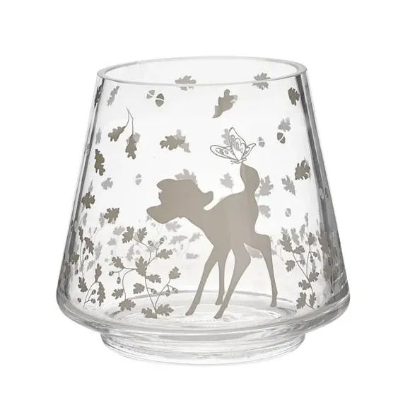 Set of 2 Candle Holders with Design - Clear Glass