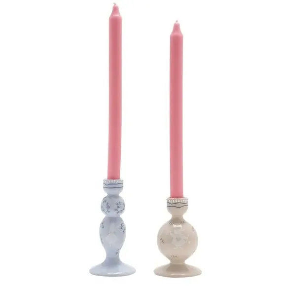Set of 2 Candlestick Holders - Blue, Ceramic image