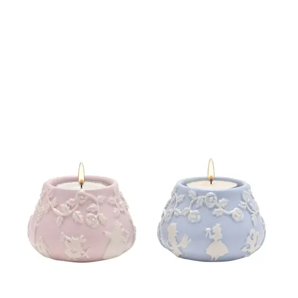 Set of 2 Tealight Holders - Pink, Ceramic