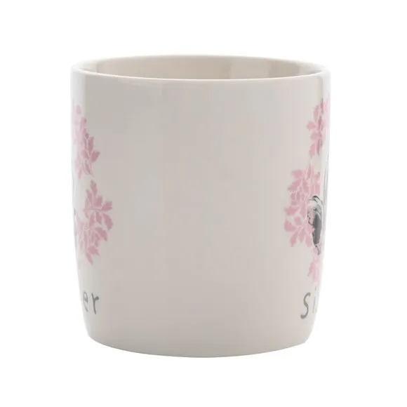 Sister Mug with Character Design - White, Bone China