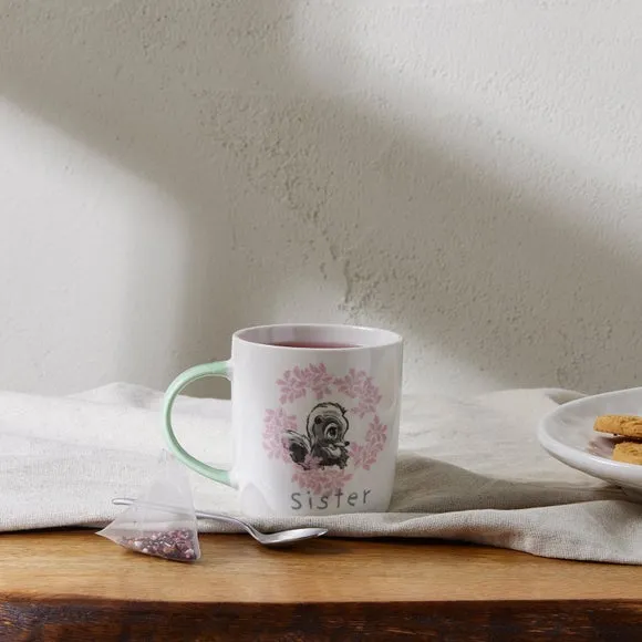 Sister Mug with Character Design - White, Bone China