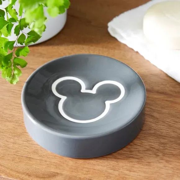 Soap Dish with Wax Resist Finish - Grey, Ceramic image