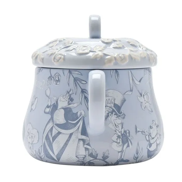Tea Canister with Decal Detail - Blue, Ceramic