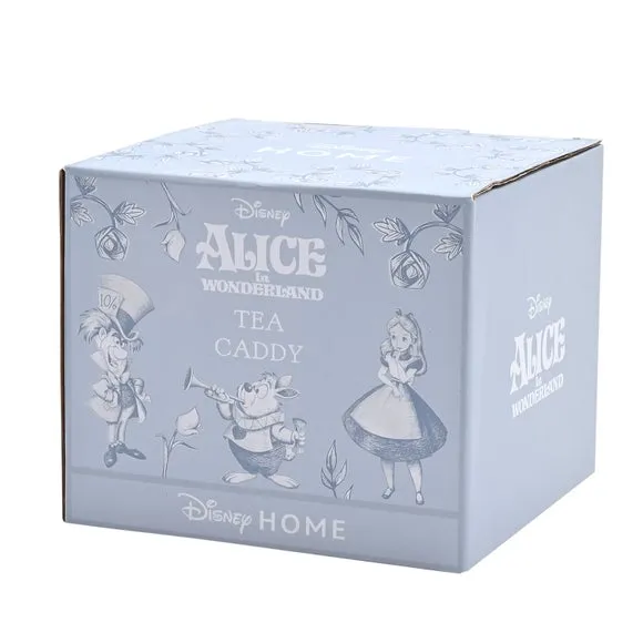 Tea Canister with Decal Detail - Blue, Ceramic