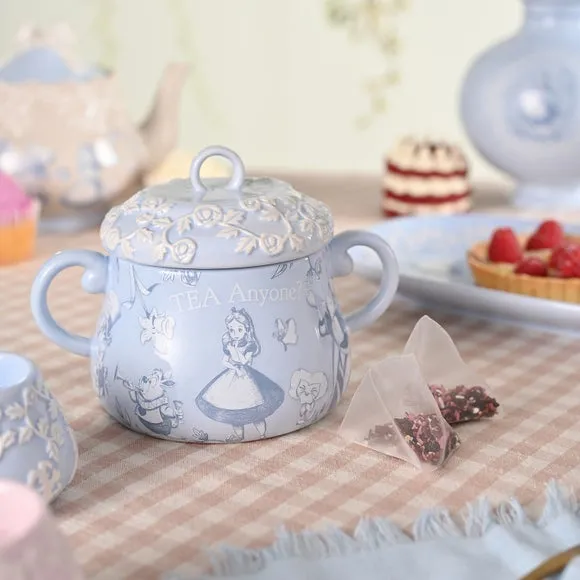 Tea Canister with Decal Detail - Blue, Ceramic image