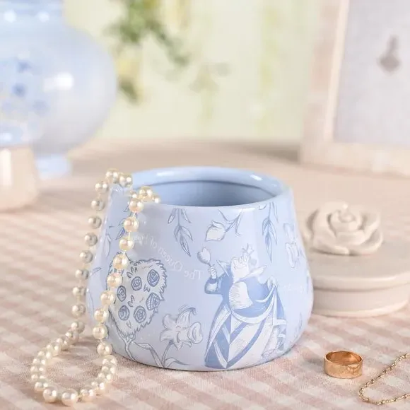 Trinket Box with Glazed Finish - Blue, Ceramic
