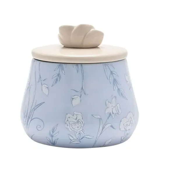 Trinket Box with Glazed Finish - Blue, Ceramic