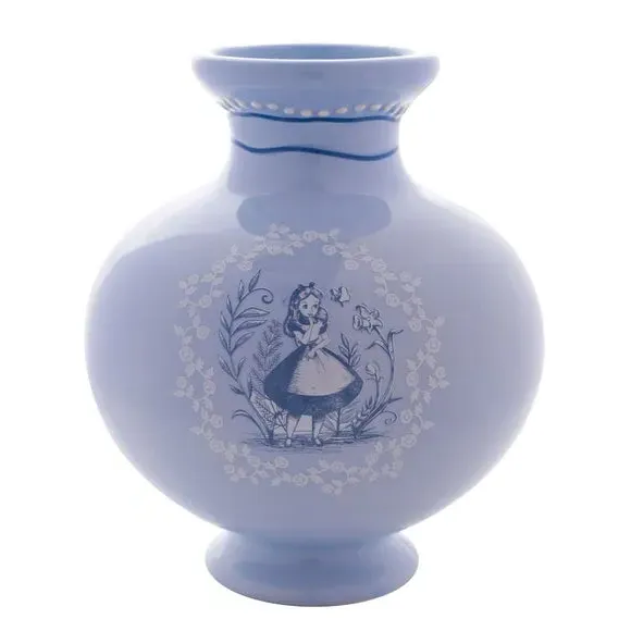 Urn Vase with Character Print - Blue, Ceramic image