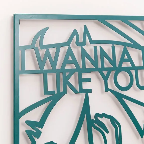 Wall Art with Cut-Out Design - Green, Metal