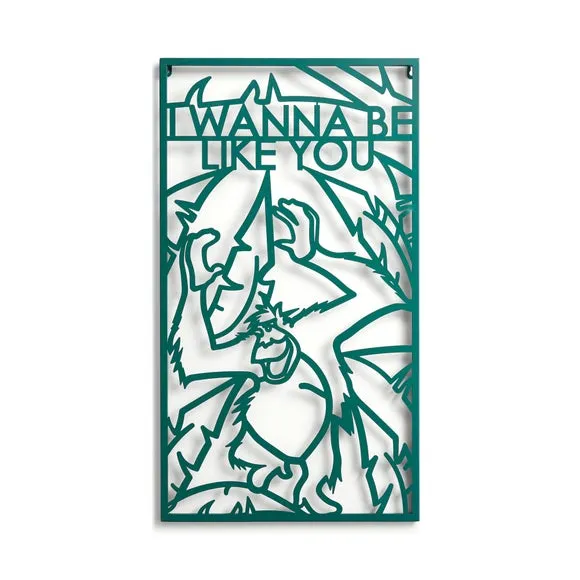 Wall Art with Cut-Out Design - Green, Metal