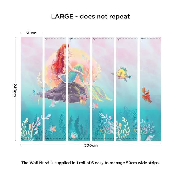 Wall Mural Little Mermaid Design - Blue, Paper