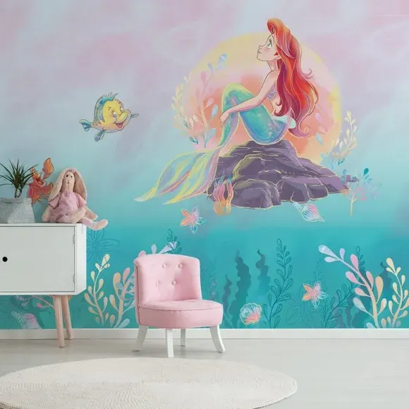 Wall Mural Little Mermaid Design - Blue, Paper image