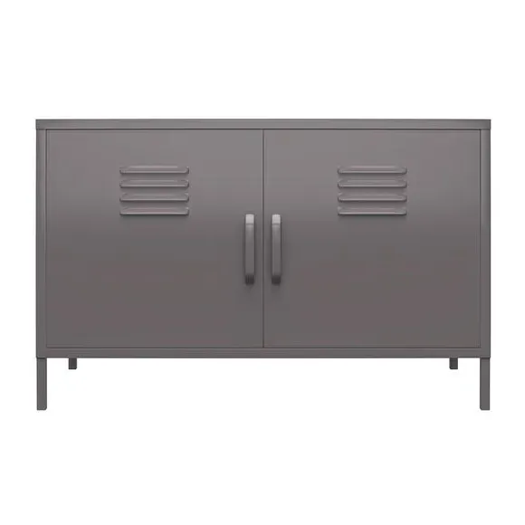 2-Door Accent Cabinet - Grey, Metal