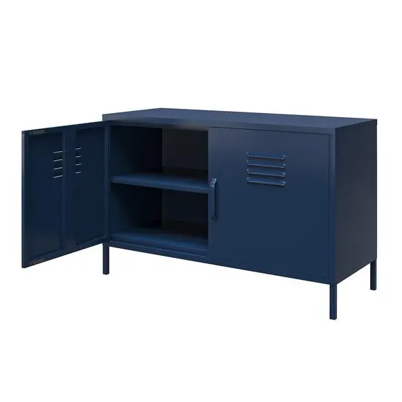 2-Door Accent Cabinet - Navy, Metal