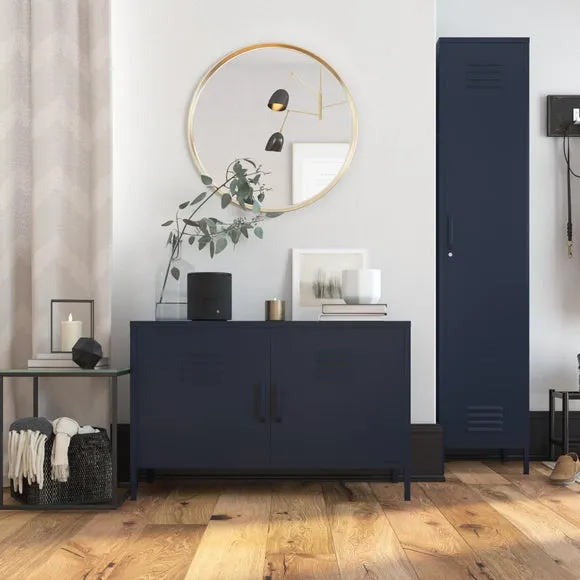 2-Door Accent Cabinet - Navy, Metal