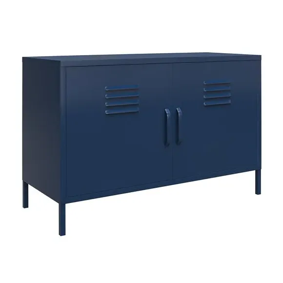 2-Door Accent Cabinet - Navy, Metal