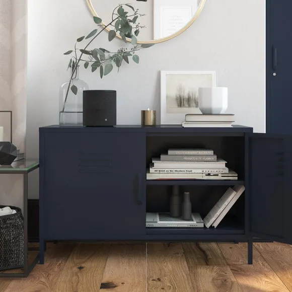 2-Door Accent Cabinet - Navy, Metal