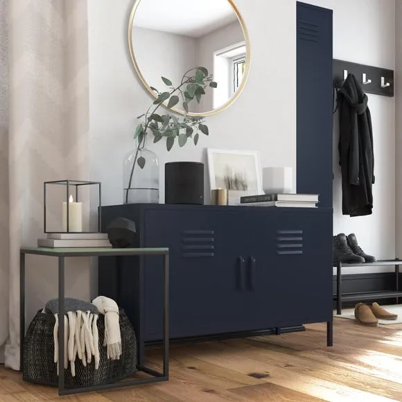 2-Door Accent Cabinet - Navy, Metal
