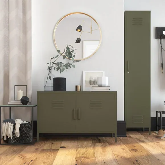2-Door Accent Cabinet - Olive, Metal