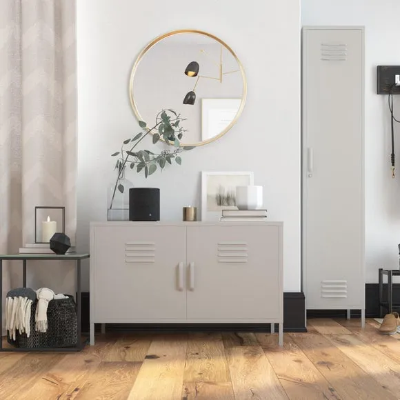 2-Door Accent Cabinet - Taupe, Metal