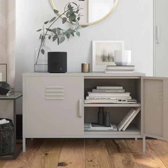 2-Door Accent Cabinet - Taupe, Metal