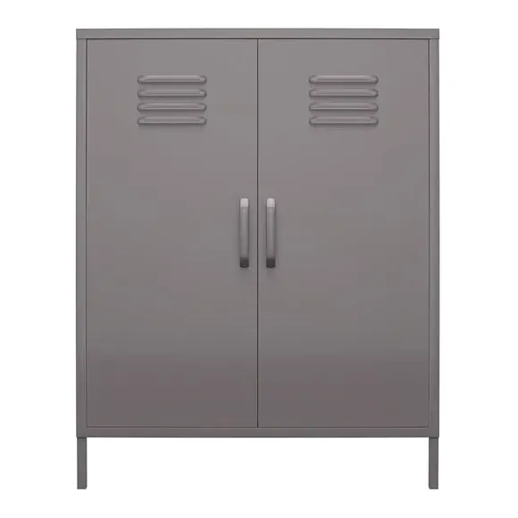 2 Door Storage Cabinet - Grey, Metal