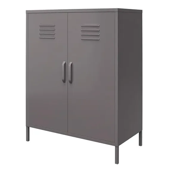 2 Door Storage Cabinet - Grey, Metal