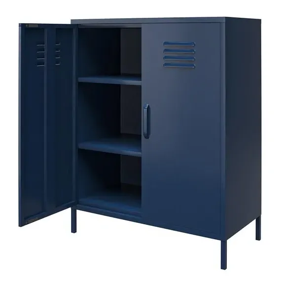 2 Door Storage Cabinet - Navy, Metal