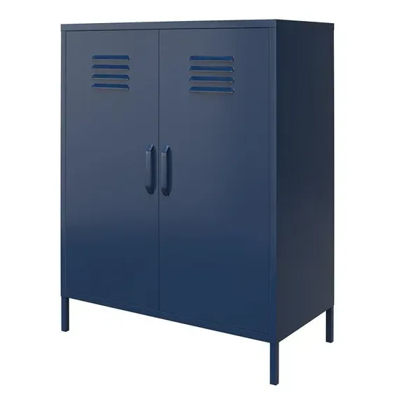 2 Door Storage Cabinet - Navy, Metal