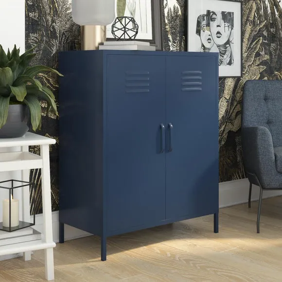 2 Door Storage Cabinet - Navy, Metal