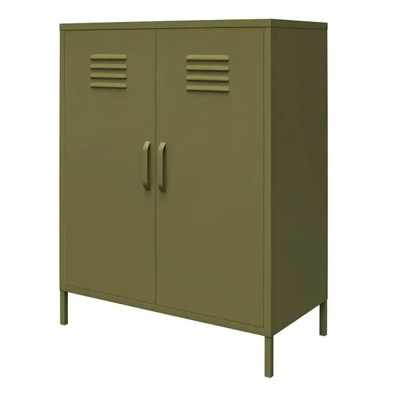 2 Door Storage Cabinet - Olive, Metal