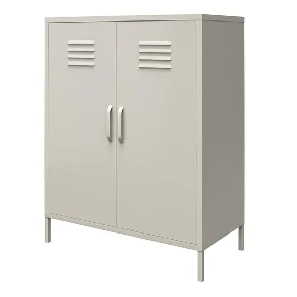 2 Door Storage Cabinet - Taupe, Metal