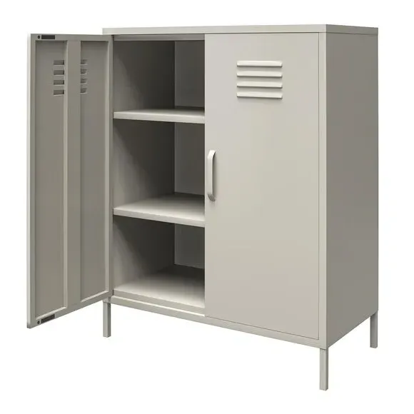 2-Door Storage Cabinet - Taupe, Metal