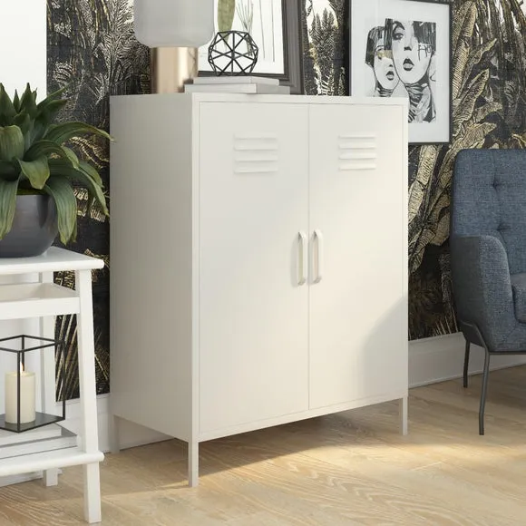2 Door Storage Cabinet - Taupe, Metal