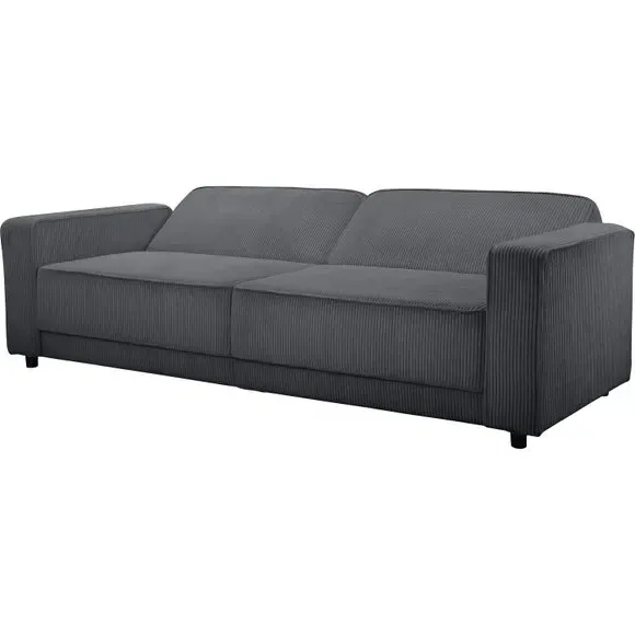 3-Seater Sofa Bed with Storage - Anthracite, Corduroy