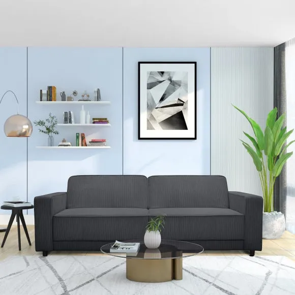 3-Seater Sofa Bed with Storage - Anthracite, Corduroy image