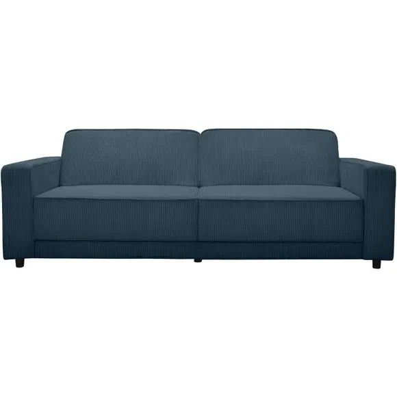 3-Seater Sofa Bed with Storage - Blue, Corduroy