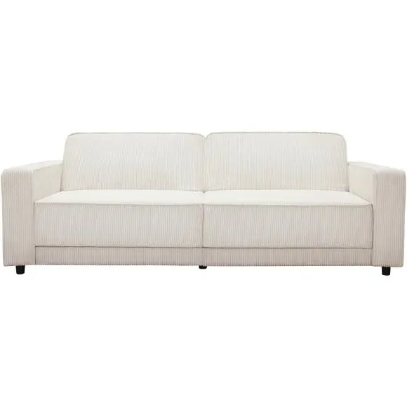 3-Seater Sofa Bed with Storage - Cream, Corduroy