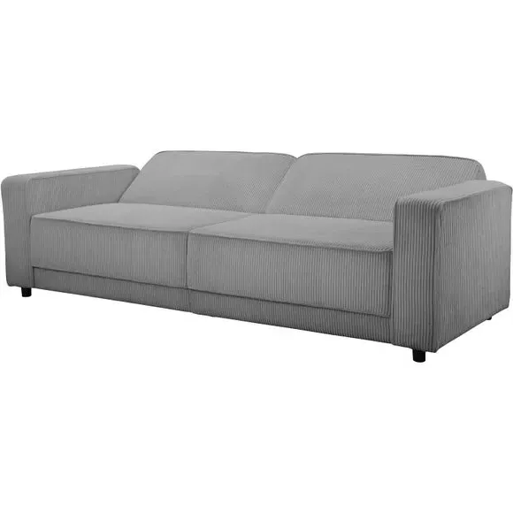 3-Seater Sofa Bed with Storage - Light Grey, Corduroy