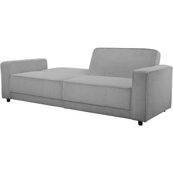 3-Seater Sofa Bed with Storage - Light Grey, Corduroy