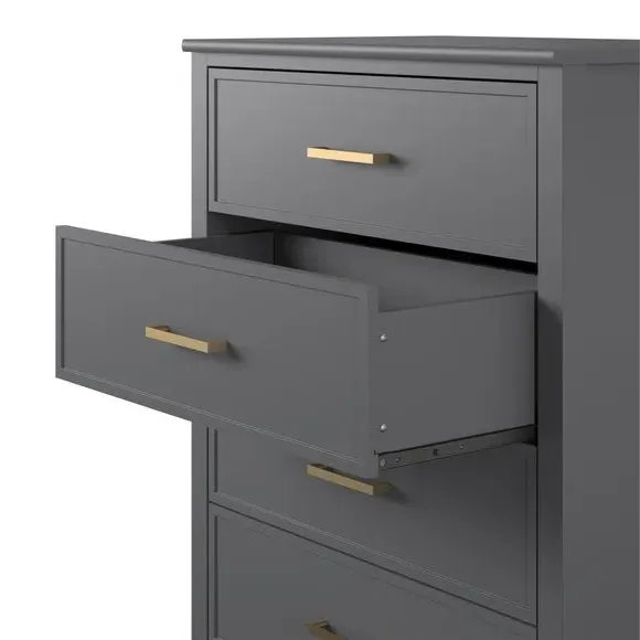 4-Drawer Chest with Gold Hardware - Graphite