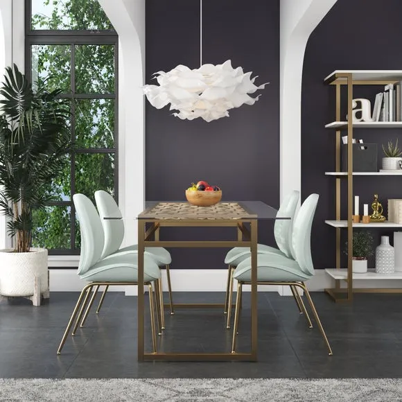 6-Seater Dining Table - Gold, Glass image
