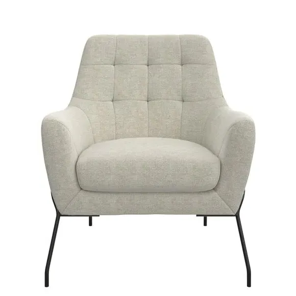 Accent Chair with Curved Arms - Beige, Fabric