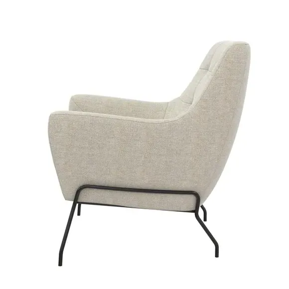 Accent Chair with Curved Arms - Beige, Fabric