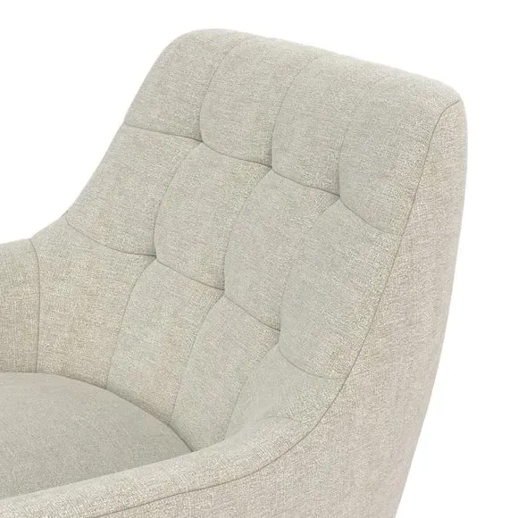 Accent Chair with Curved Arms - Beige, Fabric