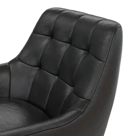 Accent Chair with Curved Arms - Black, Faux Leather